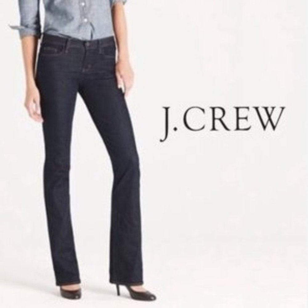 J. Crew Mid Rise Bootcut Jeans Dark Rinse Blue 30R